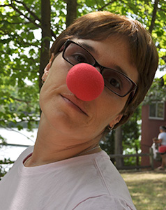 Sandy is warm, friendly and an amazing camp professional - most importantly, she is a Mom who understands kids.  And she likes wearing a clown nose!